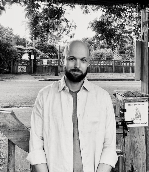 Black-and-white headshot of Mikko Harvey