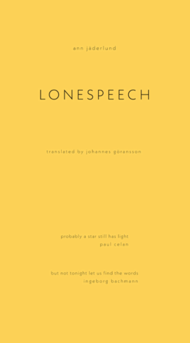 Cover of "Lonespeech"